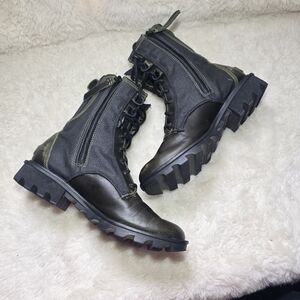 Sorel Phoenix Waterproof Lace Up Combat Boots Alpine Tundra Dark Green Black 9
